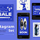 Blue Flat Design Christmas Sale Instagram Pack
