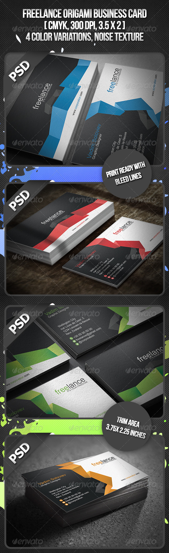 Freelance Origami Business Card - Creative Business Cards