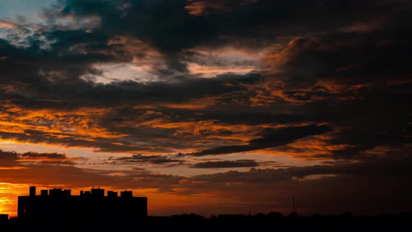 Timelapse the Night is Falling Over the City