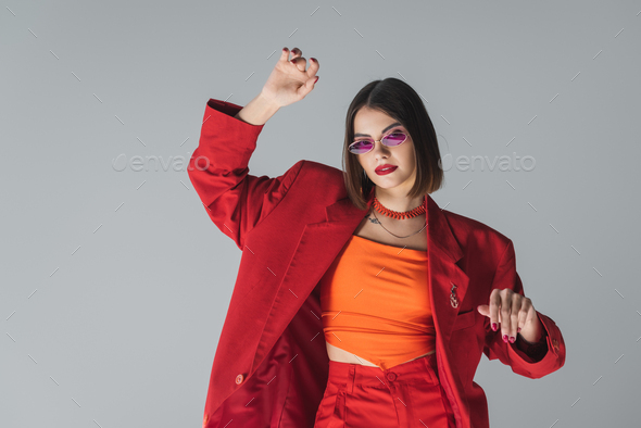 Red Suit with Sunglasses