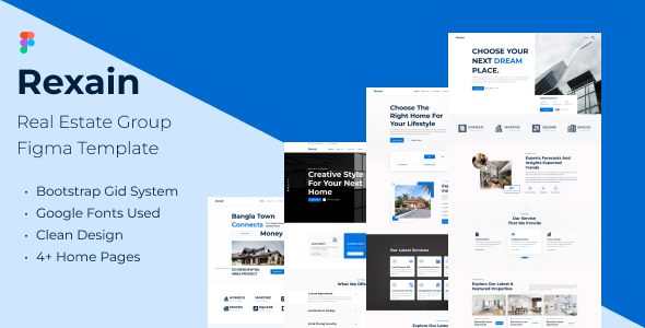 Rexain - Real Estate Group Figma Template