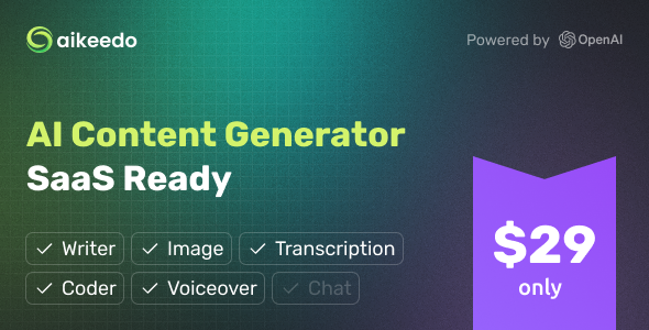 Aikeedo  AI Content Generator Platform  SaaS Ready