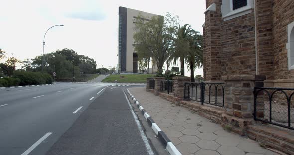 Empty streets of Windhoek early in the morning, amazing clean streets, 4k alt