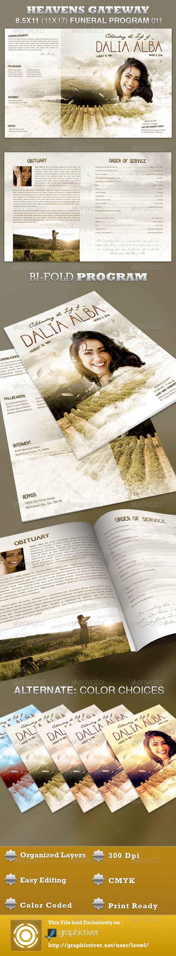 Heavens Gateway Funeral Program Template 011 - Informational Brochures