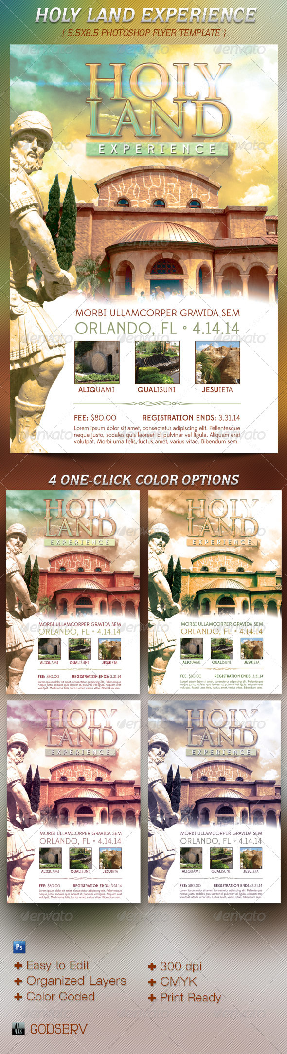 Holy Land Experience Flyer Template - Church Flyers