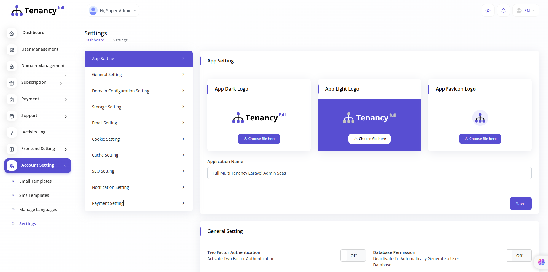 Full Tenancy - Domains, Database, Users, Role, Permissions & Settings ...