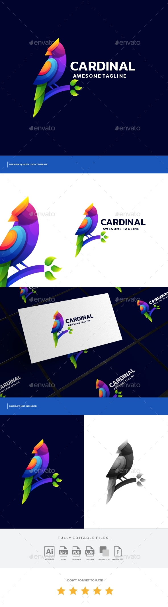 Cardinal Gradient Colorful Logo Template