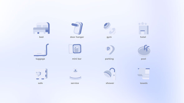 Hotel Service - Flat Icons