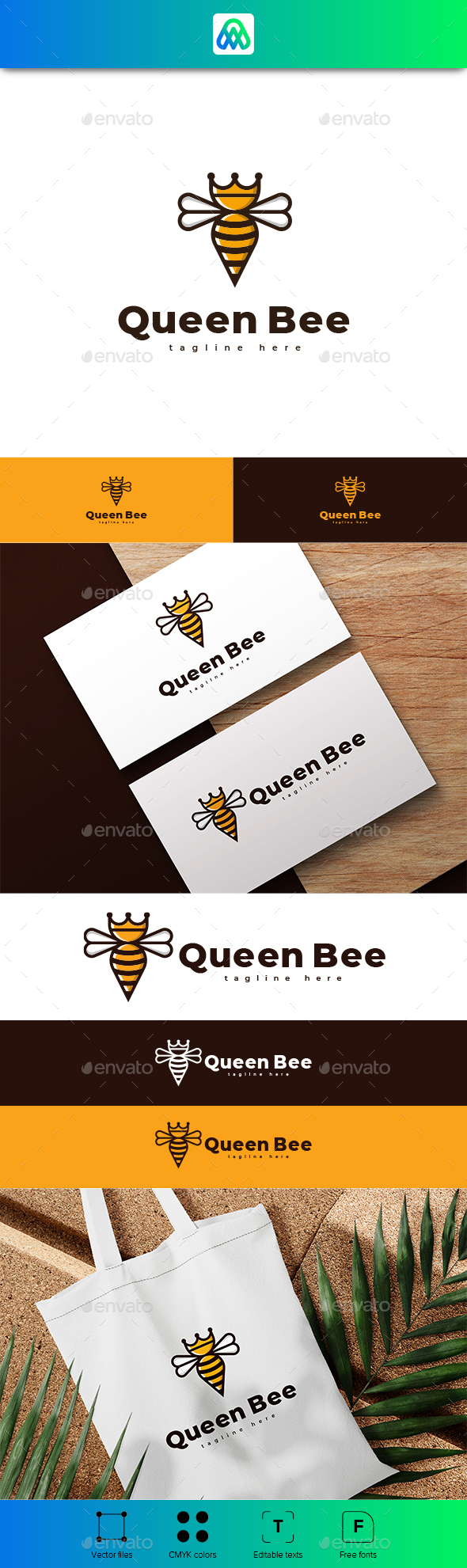 Queen Bee Logo Template