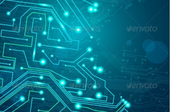 Circuit Board Vector Background - Communications Technology