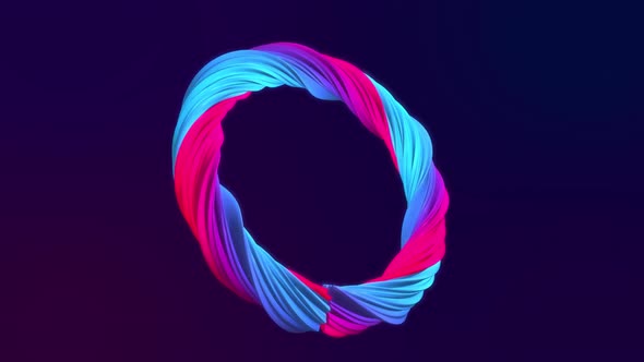 Abstract looped animation motion design with a beautiful voluminous multi-colored luminous pink-purp alt