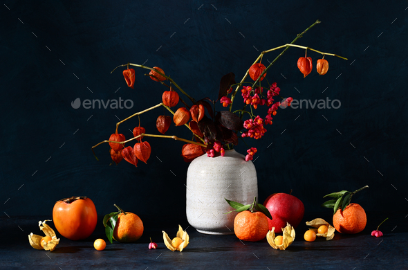 Vases with dried plants Stock Photo by annakhomulo