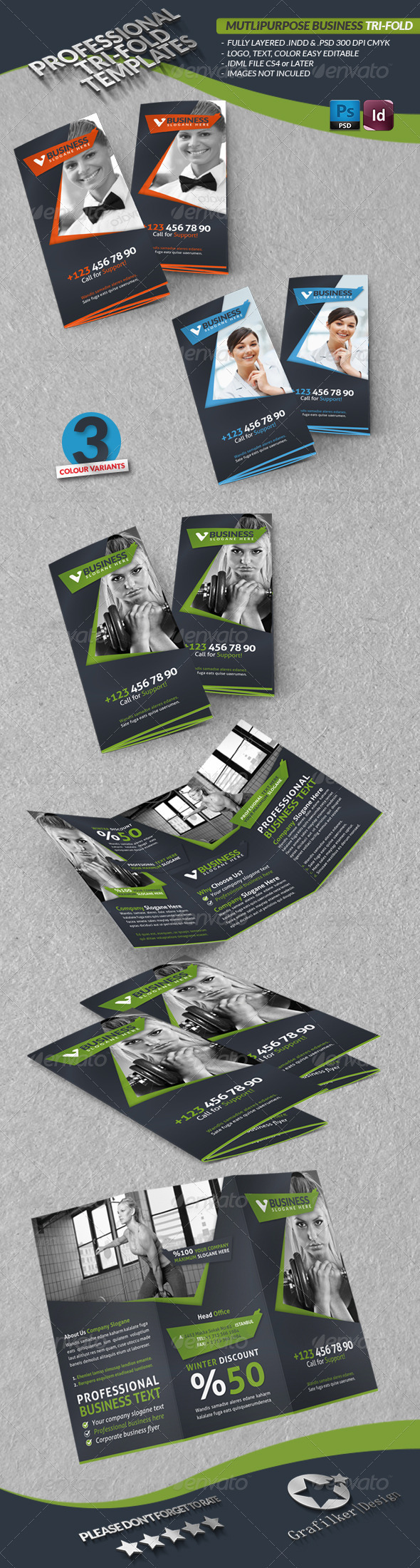 Multipurpose Business Tri-Fold - Corporate Brochures