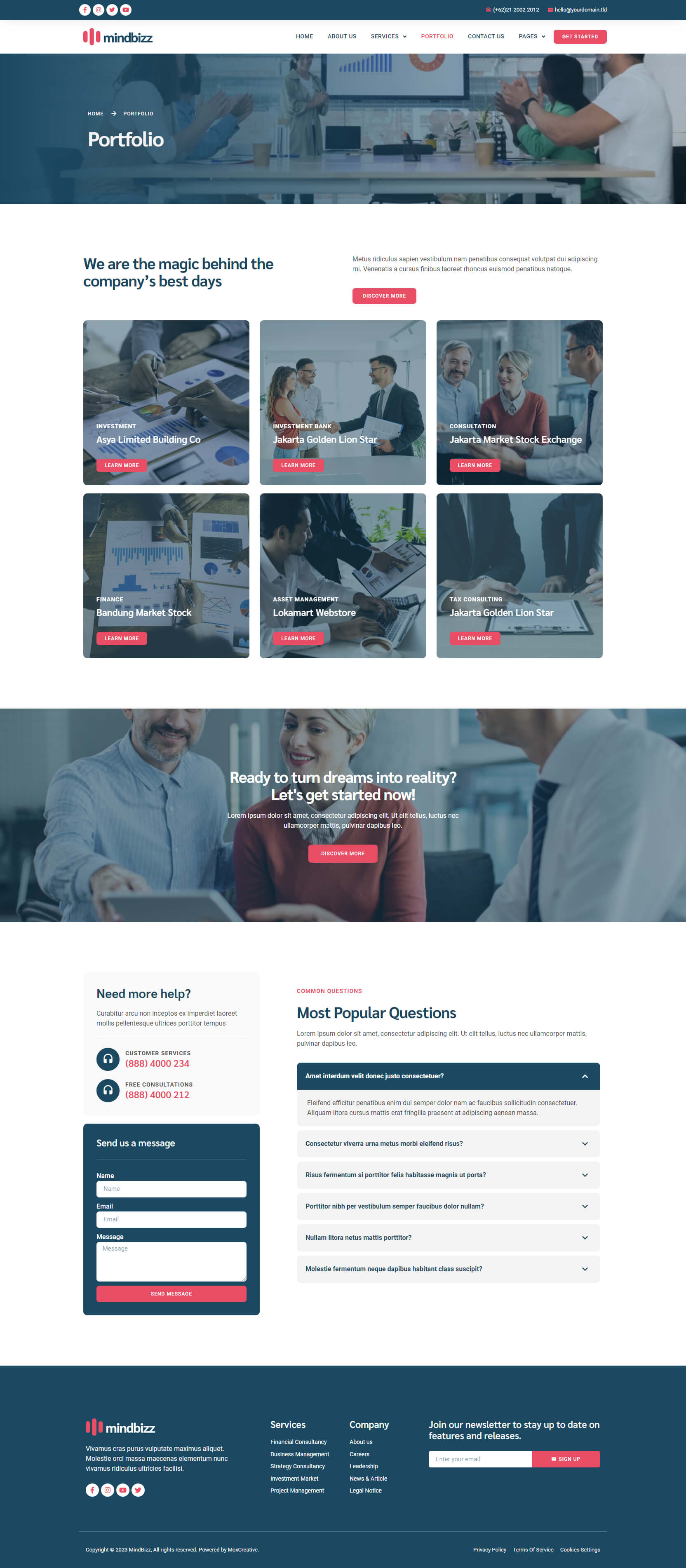 MindBizz - Business Consulting Elementor Pro Template Kit by moxcreative