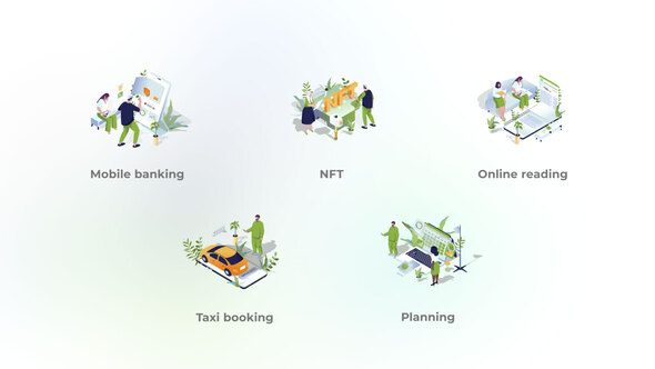 Services and Finance - Isometric Illustration