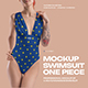 6 Mockups of a One Piece  Women's Swimsuit