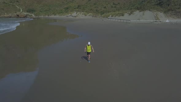 Running on the beach