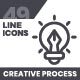 Creative Process Line Icons Set 