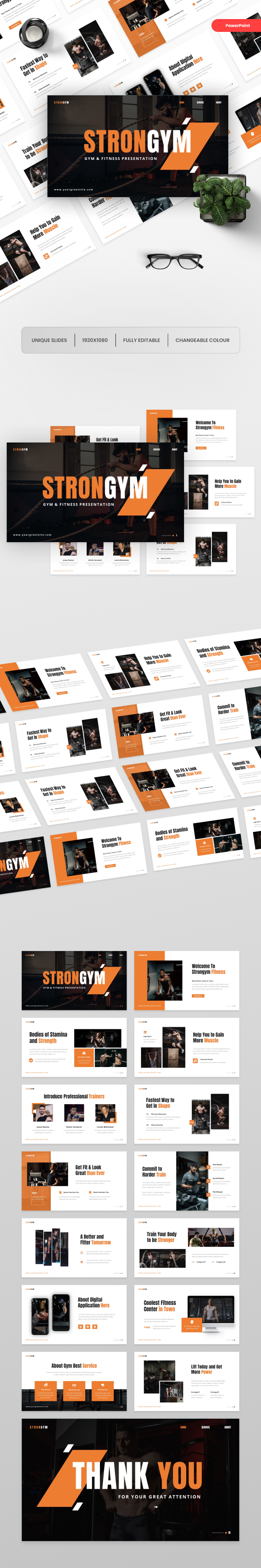 Strongym - Gym & Fitness Center PowerPoint Template