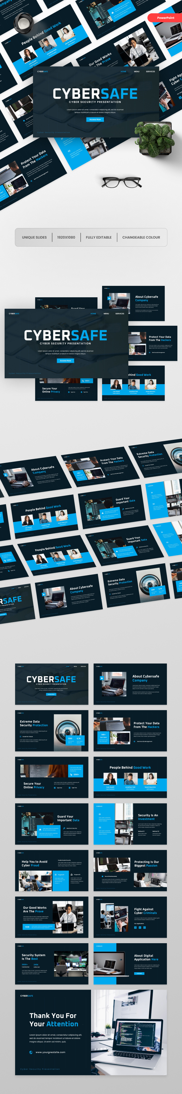 Cybersafe - Cyber Security PowerPoint Template