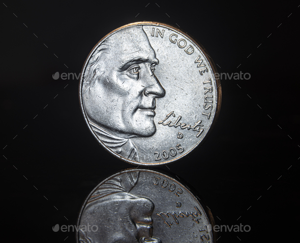 Five cents Jefferson nickel coin from united states