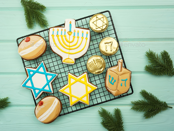 Celebrating Hanukkah. The concept of the Hanukkah holiday. Stock Photo ...