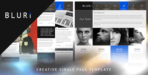 BLURI Single Page - ThemeForest 3882654