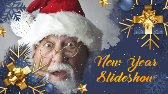 Ink Merry Christmas Slideshow Video Displays template preview