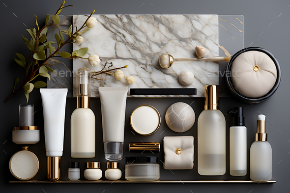 white stone mock up packaging for cosmetic and amenities Stock Photo by ...