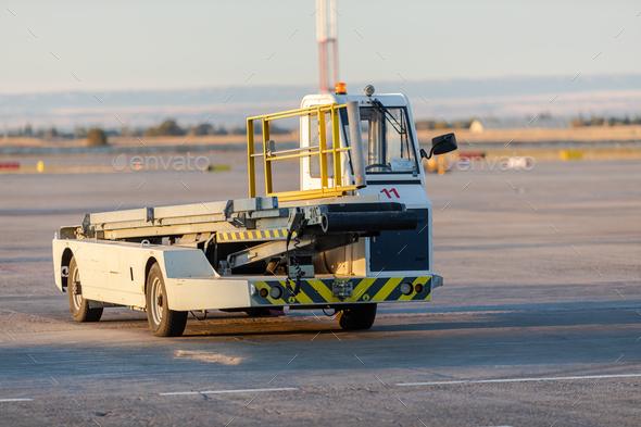 Cargo loader car at the airport