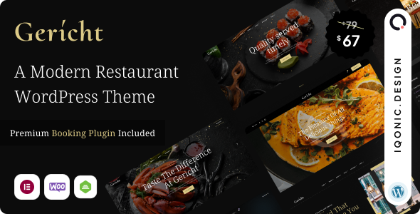 Free download Gericht - Modern Restaurant WordPress Theme