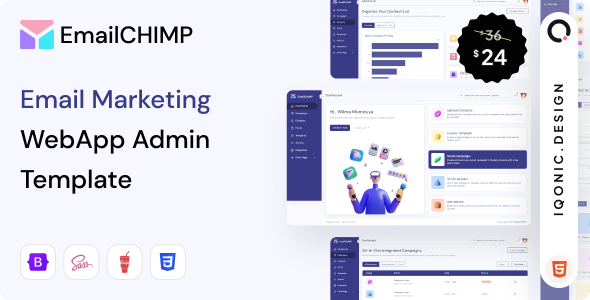 EmailChimp - Marketing Tool Admin Template (VueJS, Laravel, HTML)