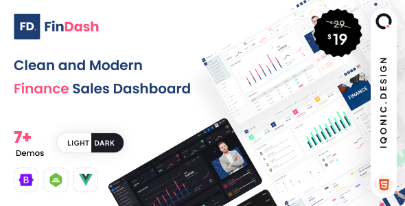 FinDash - Finance Sales Dashboard (VueJS, HTML)