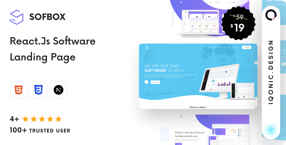 Sofbox - Software Landing Page (React JS, Next JS)