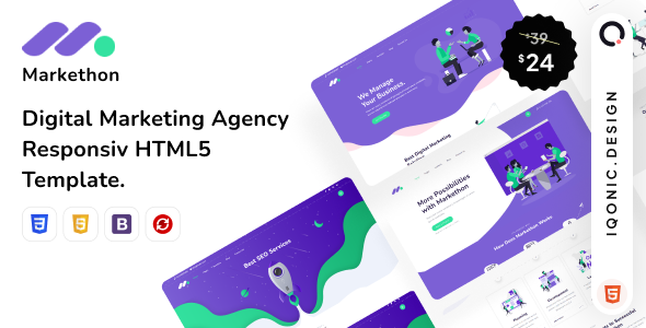 Markethon | Digital Marketing Agency HTML5 Template