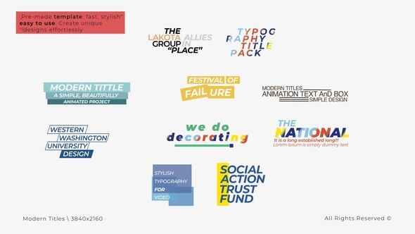 Modern Titles 5.0 | After Effects Titles template preview