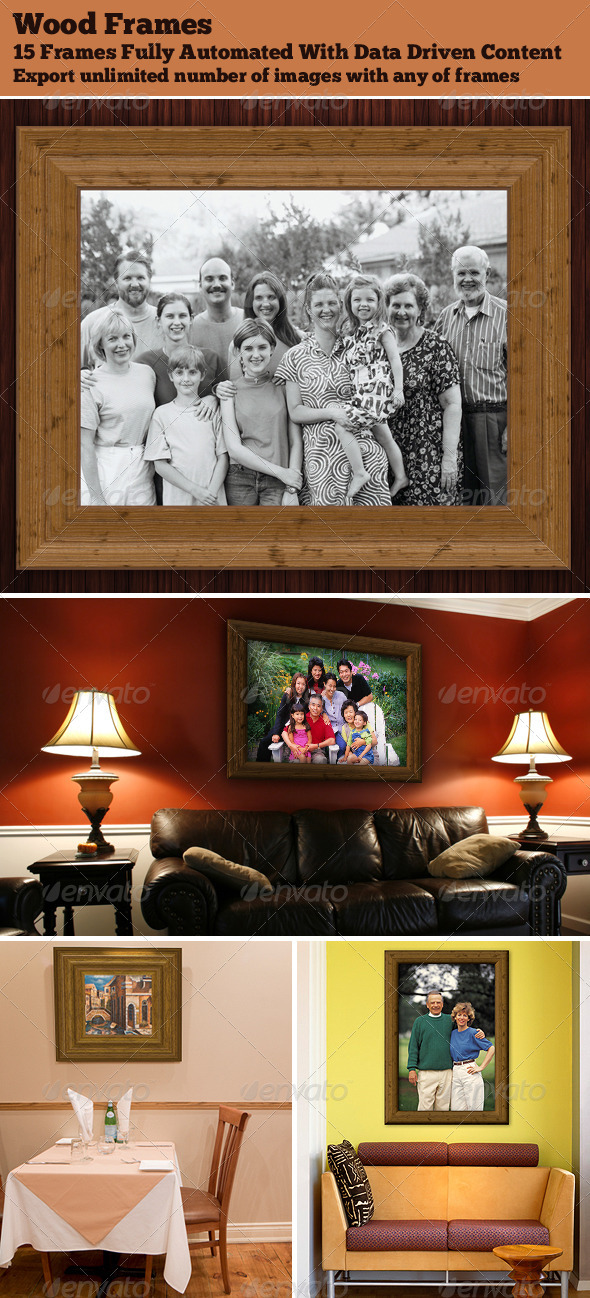 Realistic 3D Wood Frames - Borders Decorative