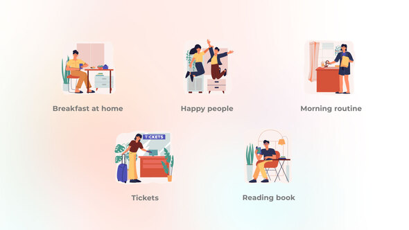 Happy People - Flat Concept of Smiling People