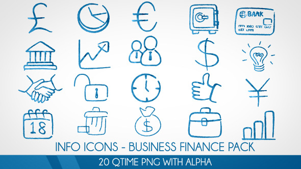 Info Icons 20 Videos - Business Finance Pack