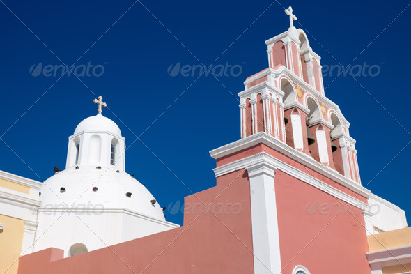 Beautiful church in Fira - Stock Photo - Images