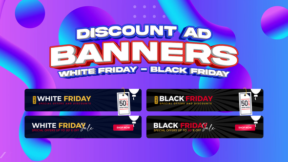 White Friday & Black Friday Banner Titles template preview