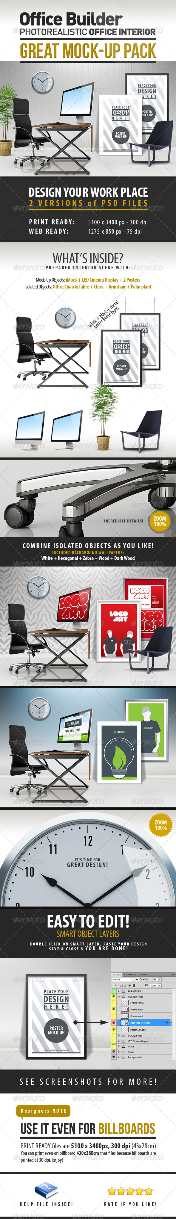 Office Interior Builder - Mock Up - Miscellaneous Product Mock-Ups