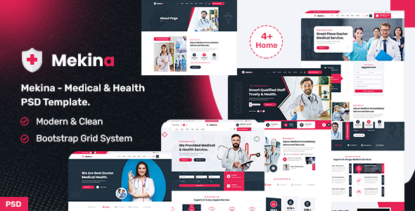 Mekina - Medical & Health PSD Template.