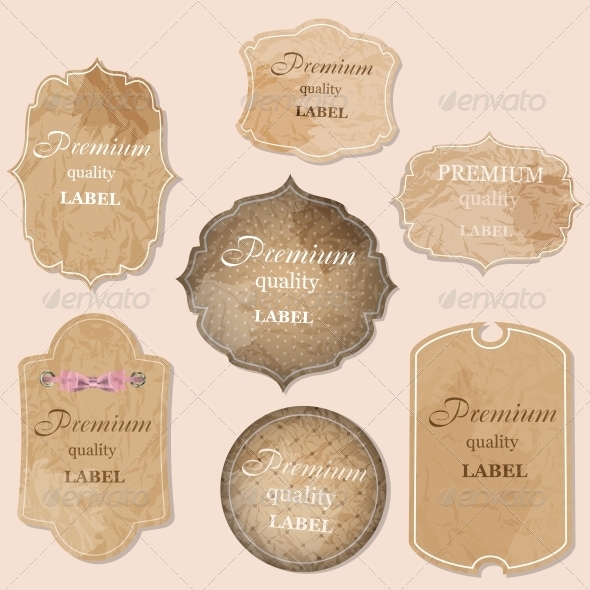 aged paper labels vector illustration - Concepts Business