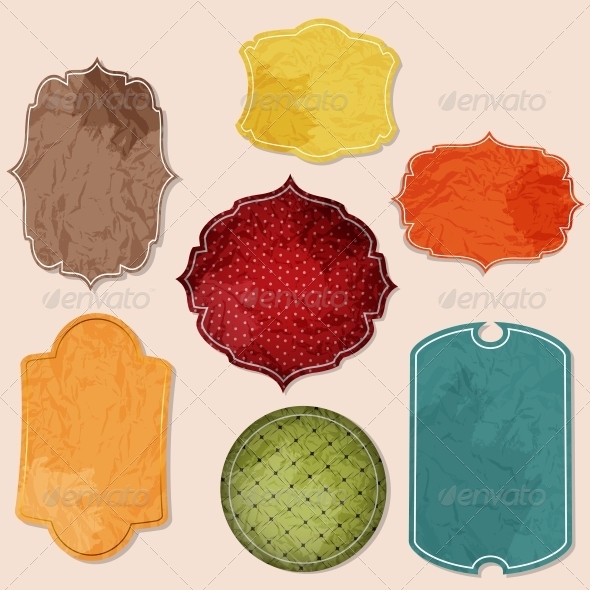 Aged Paper Labels Vector Illustration - Concepts Business