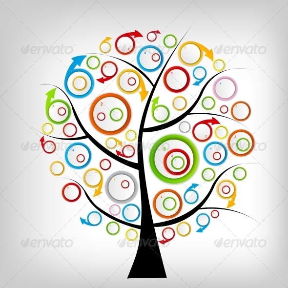 Concept of colorful circular banners with arrows f - Concepts Business