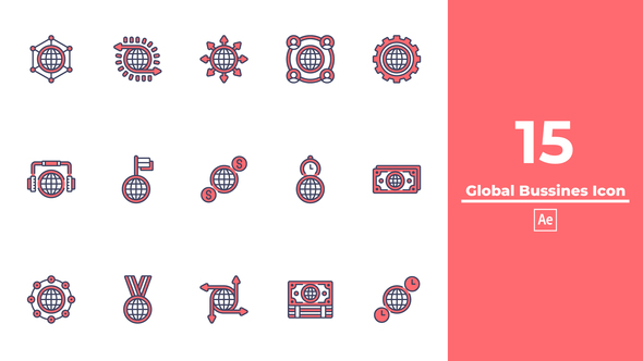 Global Bussines Icon After Effects