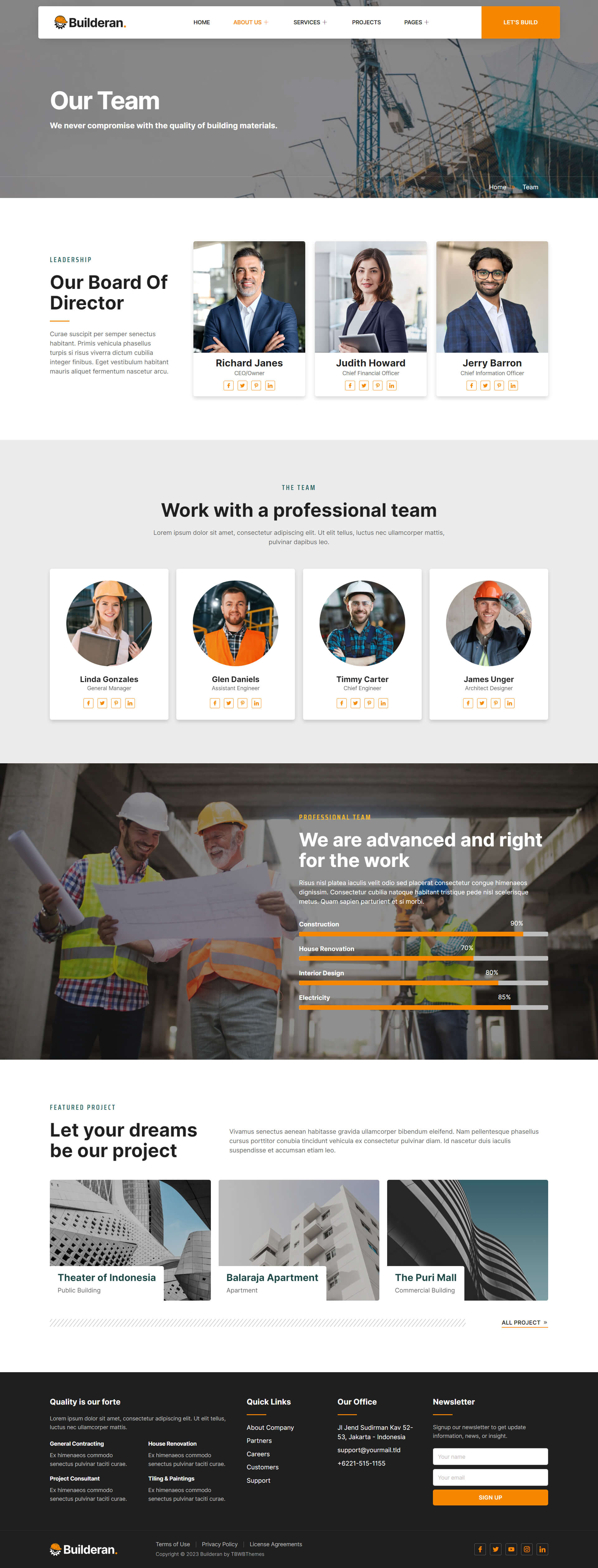 Builderan - Construction Company Elementor Template kit by TBWBthemes