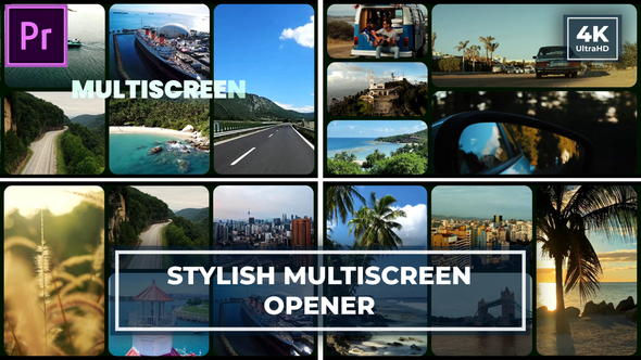 Charming Multiscreen Opener | Split Screen Gallery Intro |Typography Slideshow MOGRT for Premier Pro Premiere Pro template preview