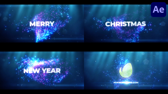 Merry Christmas Happy New Year Intro for After Effects Titles template preview